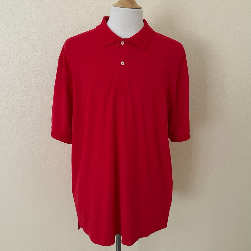 IZOD Men Red Short Sleeves Polo Shirt Size XL